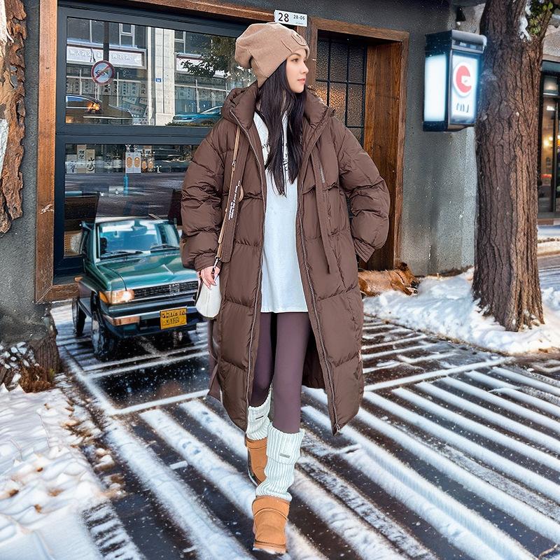 Russia's new winter thickened down cotton-padded jacket for women's long over-the-knee loose cotton-padded jacket trendy