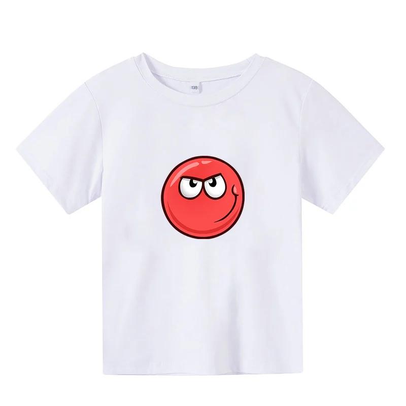2025 Детская Милая Одежда С Принтом RED BALL 2RD, Детская Летняя Модная Футболка, Футболки с Мультяшными Персонажами, Повседневные Топы С Коротким Рукавом Для Девочек