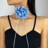 Stylish Rose Blossom Necklace Simulation Flower Neckchain Women Girls Collarbone Chain Eye Catching Choker Accessory