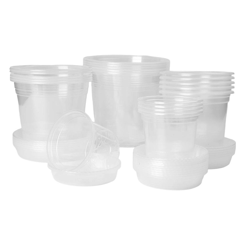 Clear Plant Pots 20 Pack With Saucers For Healthy Plant Growth 4 7 Inch