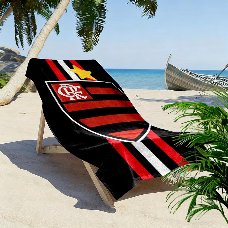 Flamengo logo Print Beach Towel, Large Soft Quick Dry Towel for Beach Camping Swimming