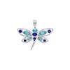 Iolite & Blue Topaz Dragonfly Pendant: 925 Sterling Silver Insect Jewelry