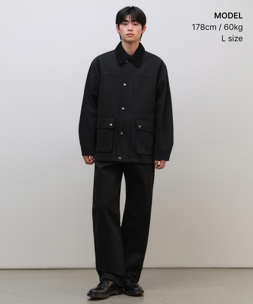 Musinsa Standard Pigment Canvas Hunting Jacket [Black]