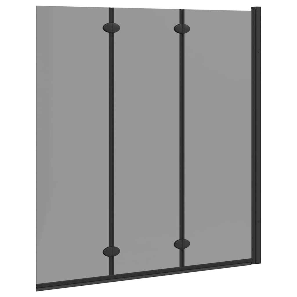 Black Shower Screen 130 x 138 cm Tempered Glass