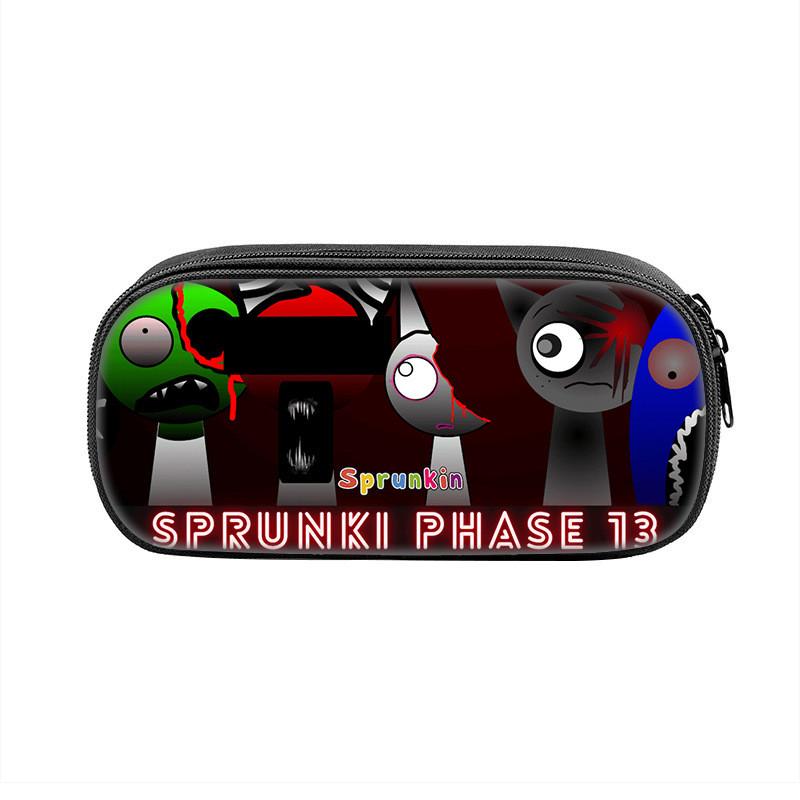 Sprunki Game Character Print Student Single Layer Stationery Storage Bag For Students And Office Supplies