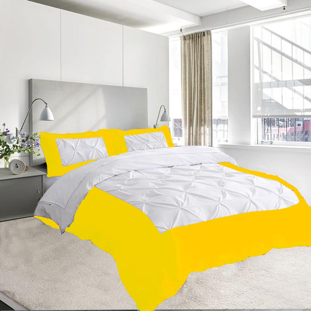 Dual Tone 600TC 3PC Duvet Cover Set 100% Egyptian Cotton - Dual Design, Multi Sizes & Colors (1 Duvet Cover & 2 Pillow Shams)