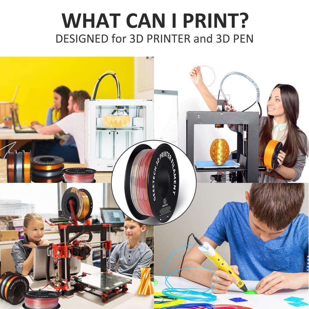 Geeetech Standard PLA Filament 1kg 1.75mm 3D Printer Plastic Material, Accuracy 0.03mm,Fit Most FDM Printer