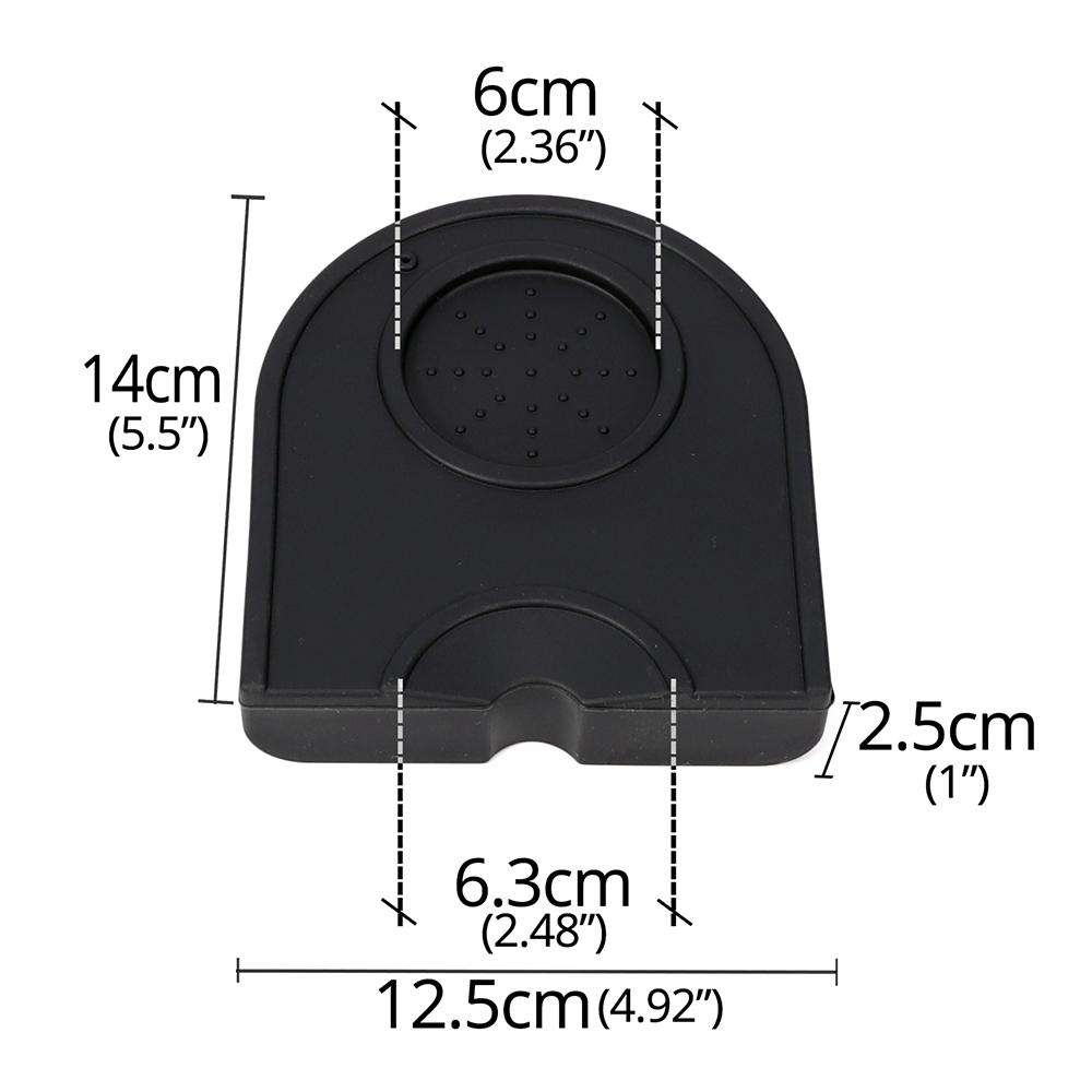 Коврик для эспрессо из пищевого силикона 8 дюймов x 6 дюймов(20см х 15см ), Коврик для темперирования кофе, черный
