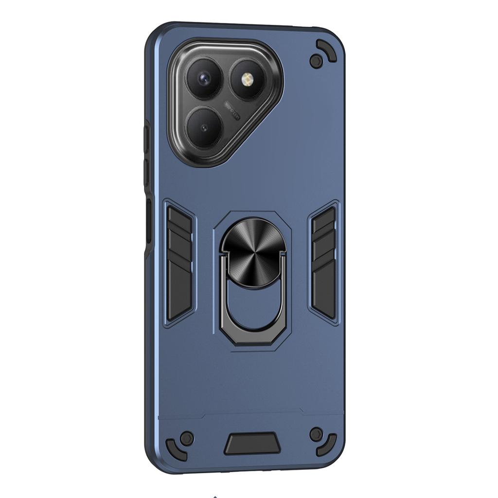 For TECNO Pova 7 4G Case PC+TPU Drop Defend Phone Cover with Ring Kickstand