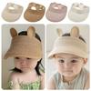 Bear Ears Kids Empty Top Hat Sun Shading Straw Cap New Sunscreen Cap Boys & Girls