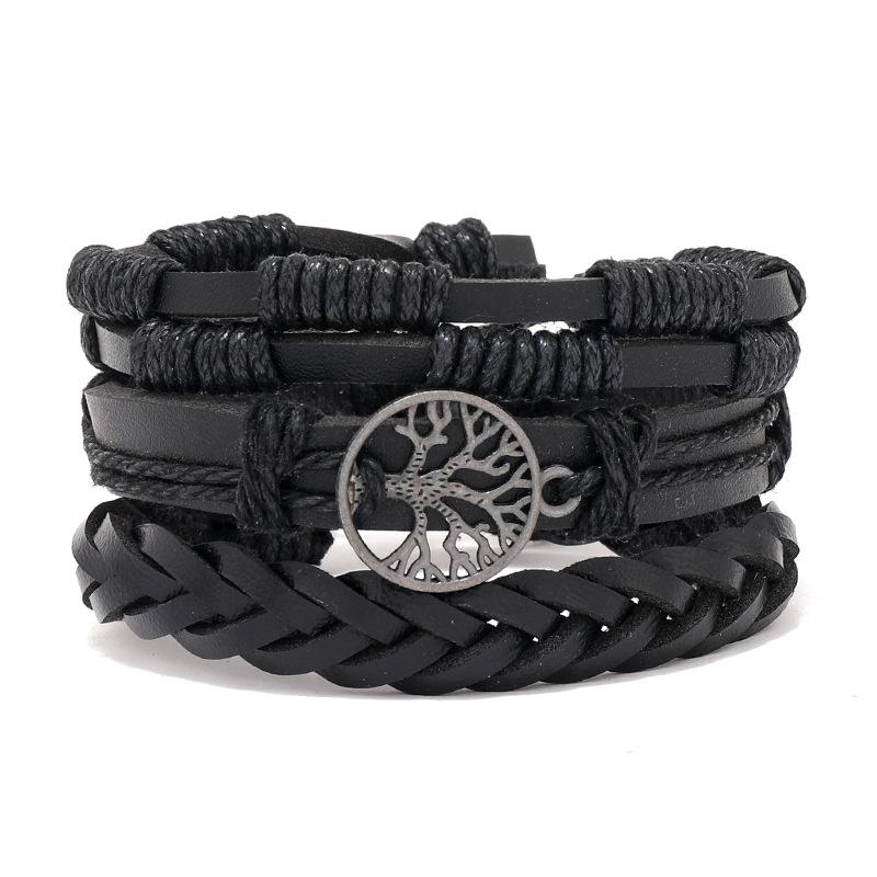 9 Styles Vintage Leather Bracelet for Women Men Woven Bracelet Set Punk Style Men's Multi-layer Braided Bracelet Charm Jewelry Gifts