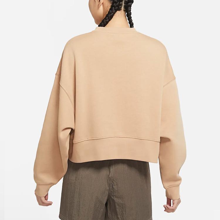 Nike Толстовка с круглым вырезом и вышитым логотипом, женские топы, горчичный DJ7666-200