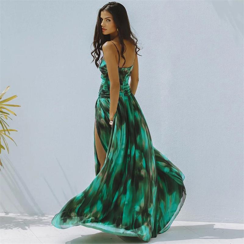 Ретро-зеленый купальник с принтом, вырезом, цельный купальник-бикини, прикрытый юбкой, обтягивающий женский летний пляжный купальник