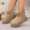 Модные теплые плюшевые коричневые нескользящие зимние ботинки на платформе для женщин 2025 Зимние мягкие ботильоны с толстой подошвой Пушистый мех Женская обувь