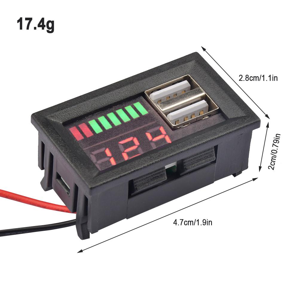 USB 5V 2.4A Автомобильный вольтметр Детектор напряжения 12В-24В 3S-7S Индикатор питания литиевой батареи Тестер емкости Литий-ионная батарея