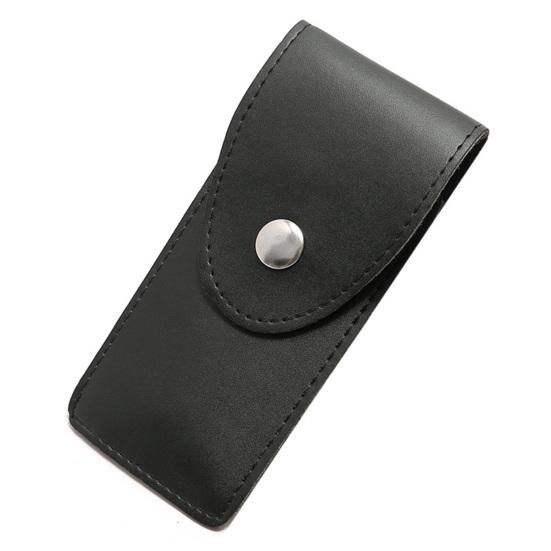 Eyeglasses Case On Belt Compact Wear-Resistant with Snap Button Closure Faux Leather Reading Glasses Case Outdoor Use