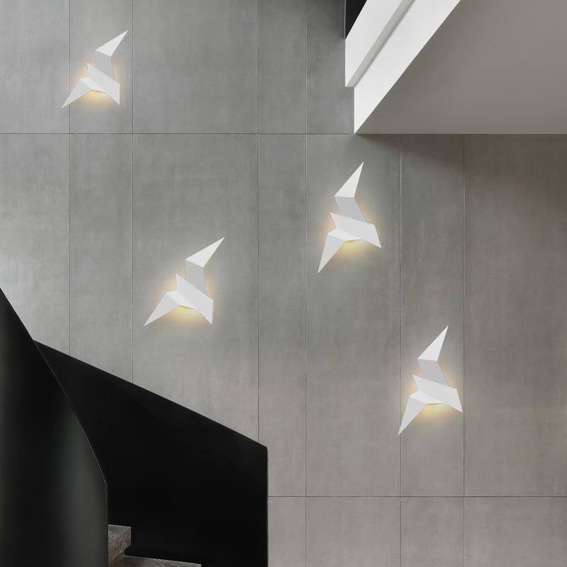 Indoor Wall Lamps Nordic Style Modern Triangle Shape LED Wall Lamps Living Room Lights 3W AC85-265V Simple Lighting