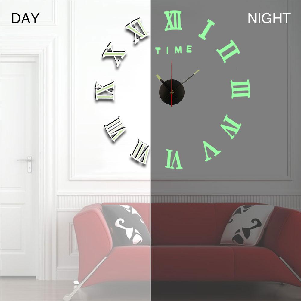 3D светящиеся настенные часы, зеркальные настенные наклейки, креативные часы «сделай сам», съемные художественные наклейки, домашний декор, кварцевая игла для гостиной, хит продаж