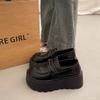 Модные готические лоферы с круглым носком и средним каблуком в японском стиле лолита, женские туфли Мэри Джейн на платформе, женские туфли-лодочки, тренд лета 2025