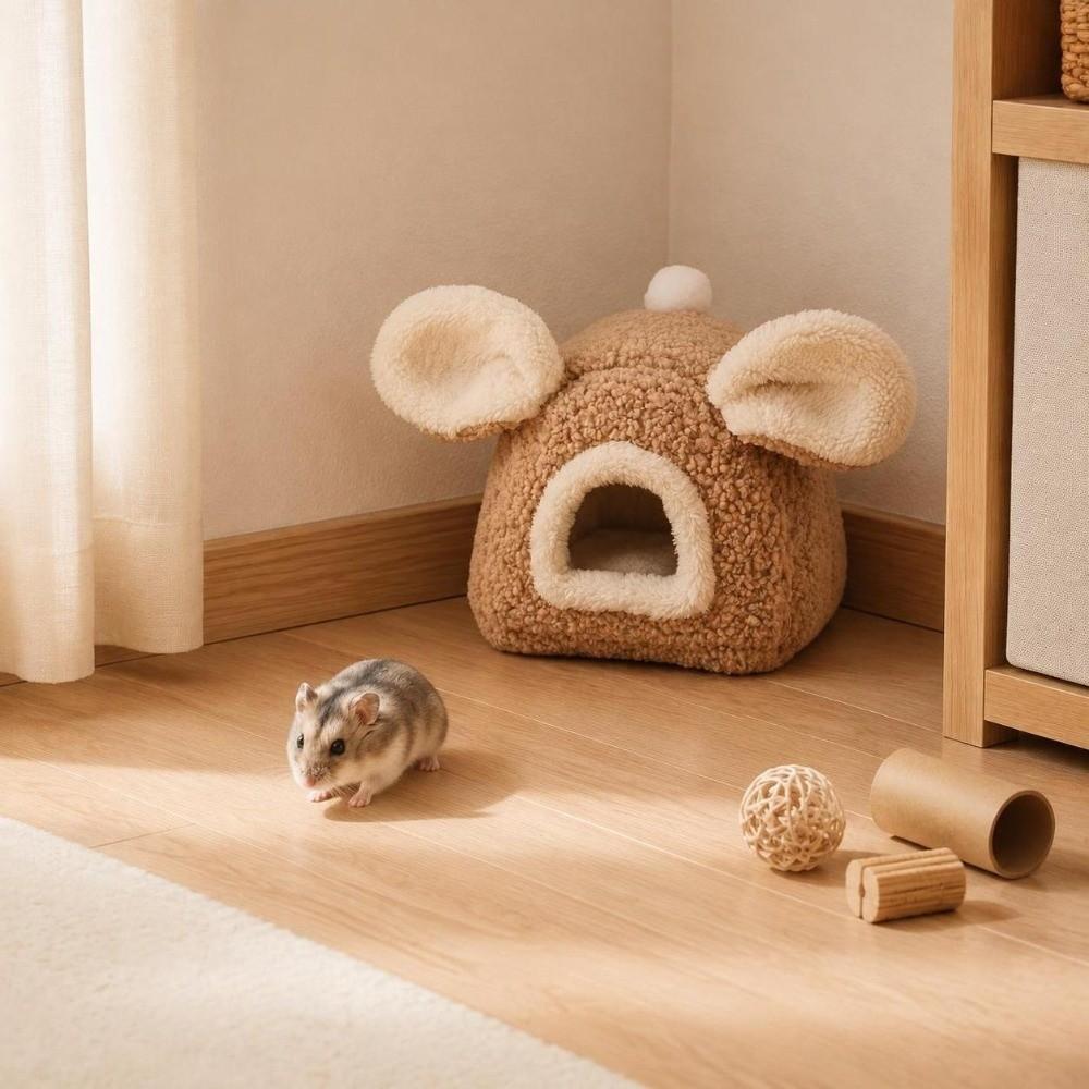Guinea Pig Cage Winter Hamster Bed Warm Hamster Shelter Compact Hamster House Indoor Rest