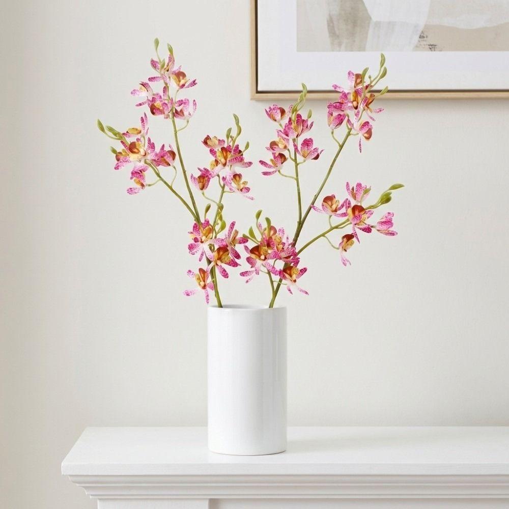 Small Butterfly Orchid Simulation Mini Orchid Real Touch Fake Flower Branch Outdoor Garden Decor
