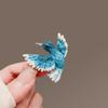 Exquisite Blue Hummingbird Brooch - Retro Style Pin for Elegant Women’s Coat or Suit