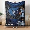 Name Custom Ja Morant Poster Print Flannel Blanket High Quality Warm Comfortable Cover for All Seasons Perfect for Gifts Home Decor
