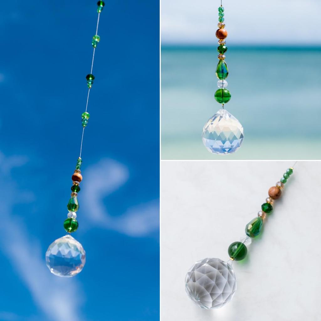 [Freaky Hands] Suncatcher Gift from TI-DA Rainbow Prism Healing Okinawa Good Luck Gift Present Green (North Forest)