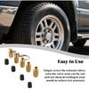 4-in-1 Brass Tire Deflator Tool with Valve-Cap Keychain | portable air-down setup, pressure-relief bleeding, for off-road trucks and motorcycles,