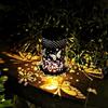 4000LM Projection Solar Garden Light IP65 Waterproof Butterfly Solar Outdoor Lantern Metal Butterfly LED Lantern for Patio Lawn Pathway