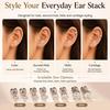 Impalsory Moissanite Flat Back Stud Earrings for Women, Screw Back Cartilage and Lobe Earrings, 925 Sterling Silver Hypoallergenic D Color VVS1
