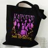 KATSEYE Girl Group Print Canvas Tote Bag Commuter Student Shoulder Bag Large Capacity 60123-4