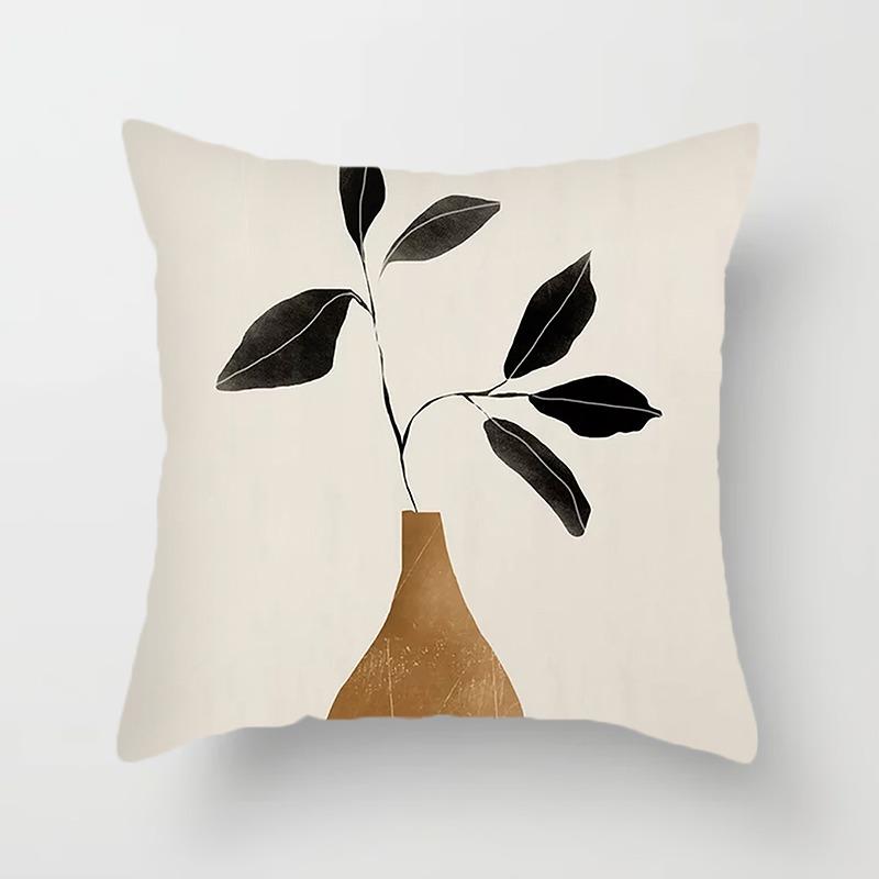 Черно-белый Коричневый Простой Пейзаж Наволочка Украшение Общежития Офис Гостиная Диван Домашняя Наволочка