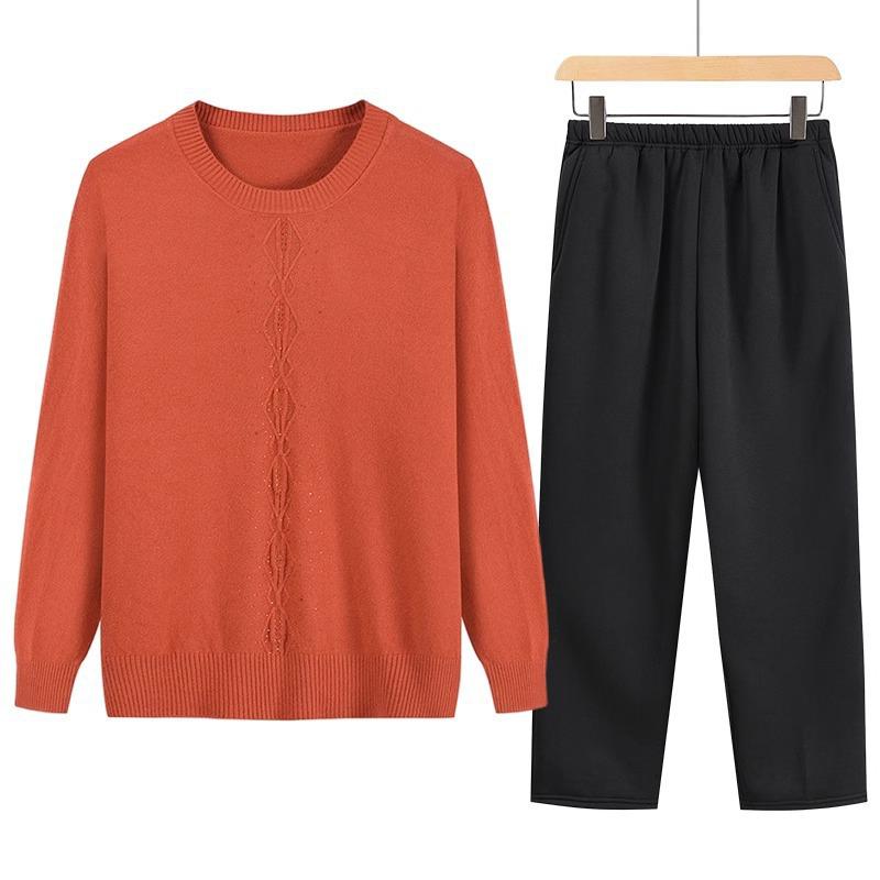 Женский осенне-зимний топ с полувысоким воротником: Новый эластичный свитер однотонной расцветки для людей среднего и пожилого возраста