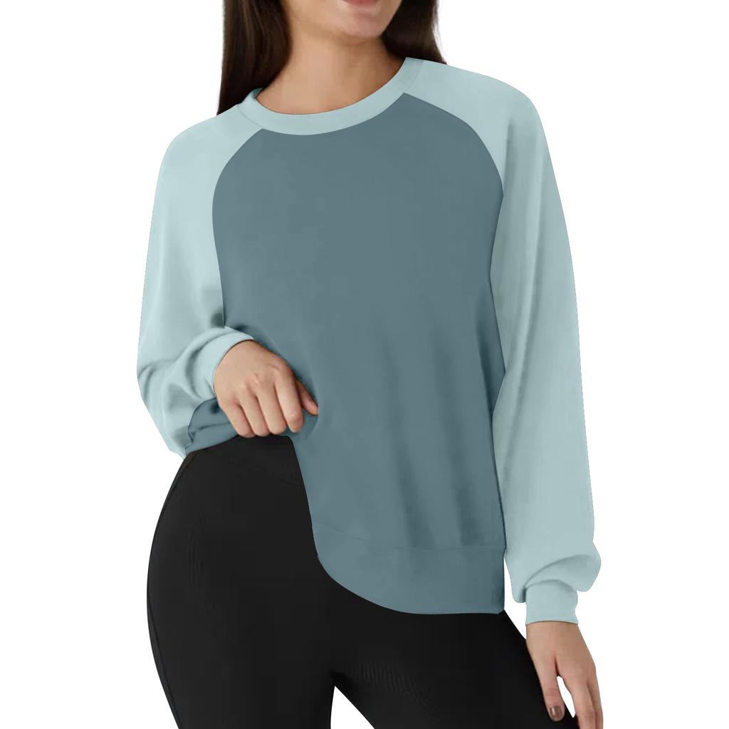 Женская повседневная свободная толстовка-пуловер, однотонная толстовка с длинными рукавами