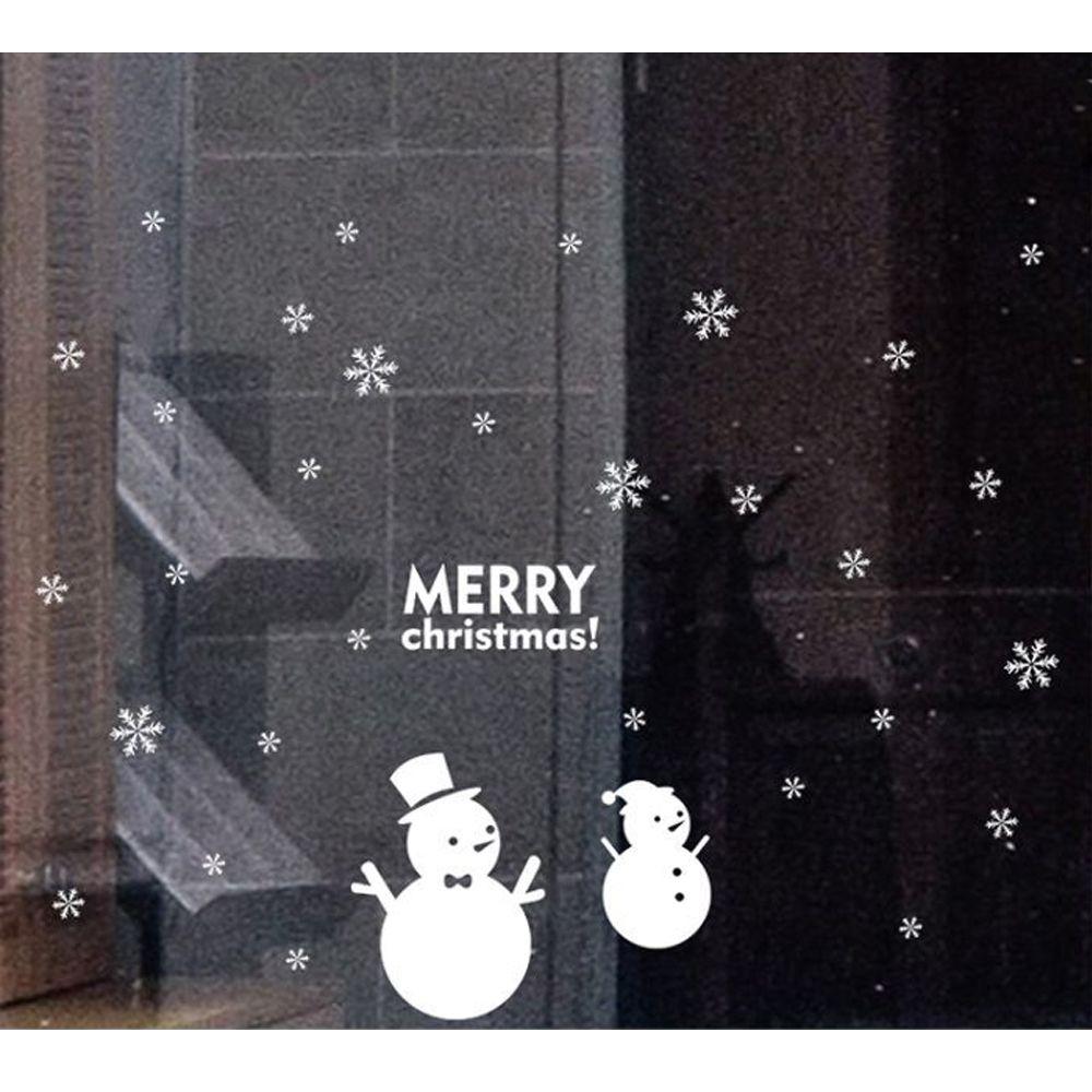 Новогодние подарки в виде снеговика и снежинки Рождественские плакаты Веселое Рождество Декор для окон Наклейки на окна