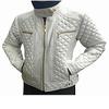 Women's Lambskin White Leather BIKER Jacket, QUILTED Style Motorcycle Jacket, Warm Winter Ladies Real Leather Jacket, Beautiful Long Sleeves