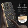 For Motorola Moto G15 4G/G15 Power 4G Phone Case Carbon Fiber Textured Electroplated TPU Back Cover