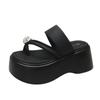 Fashion 8cm Casual Wedge Beach Slippers for Women Summer Non Slip Platform Sandals Woman Open Toe Comfortable Female Clip Toe Flip Flops