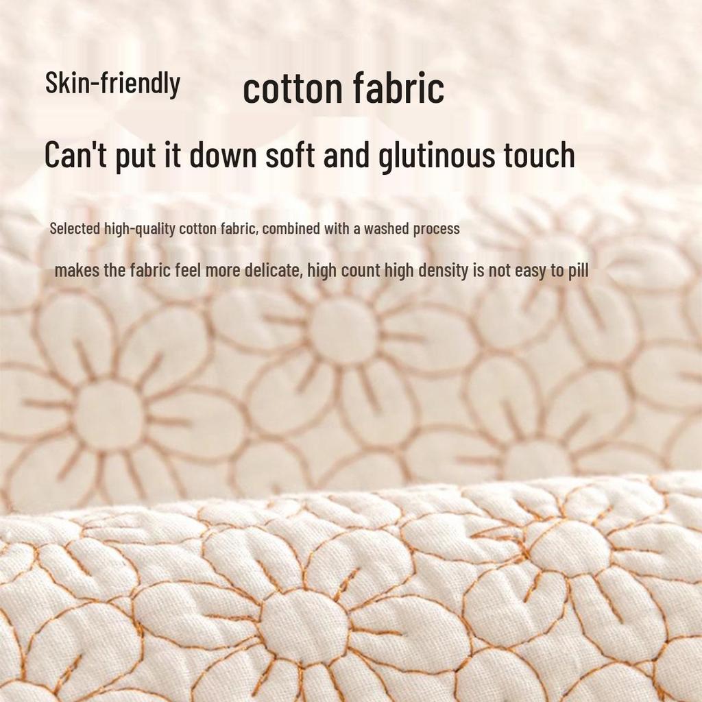 Han Подушка на диван из чистого хлопка с нескользящим покрытием, Пасторальный кремовый стиль, Универсальный чехол на сиденье для четырех сезонов