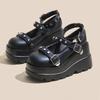 Fashion Mary Jane Women's 2025 New Spice Girl Round Head Versatile Single Sweet and Cool Heightening Platform Muffin Shoes Large Size