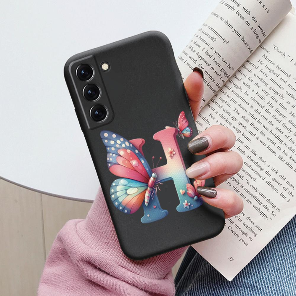 Phone Case Women For Samsung Galaxy S21 FE S22 Plus Girls Bumper Cover Colorful Letter Flower Butterfly Love samsang s22 Ultra