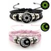 Sun Moon Couple Bracelet Luminous Knitted Hand Chain Punk Leather Bracelet  Gift