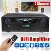 110V 220V 7 Channel Bluetooth Audio Power Amplifier 3000W AV Amp Speaker with Remote Control Support FM USB SD Cards
