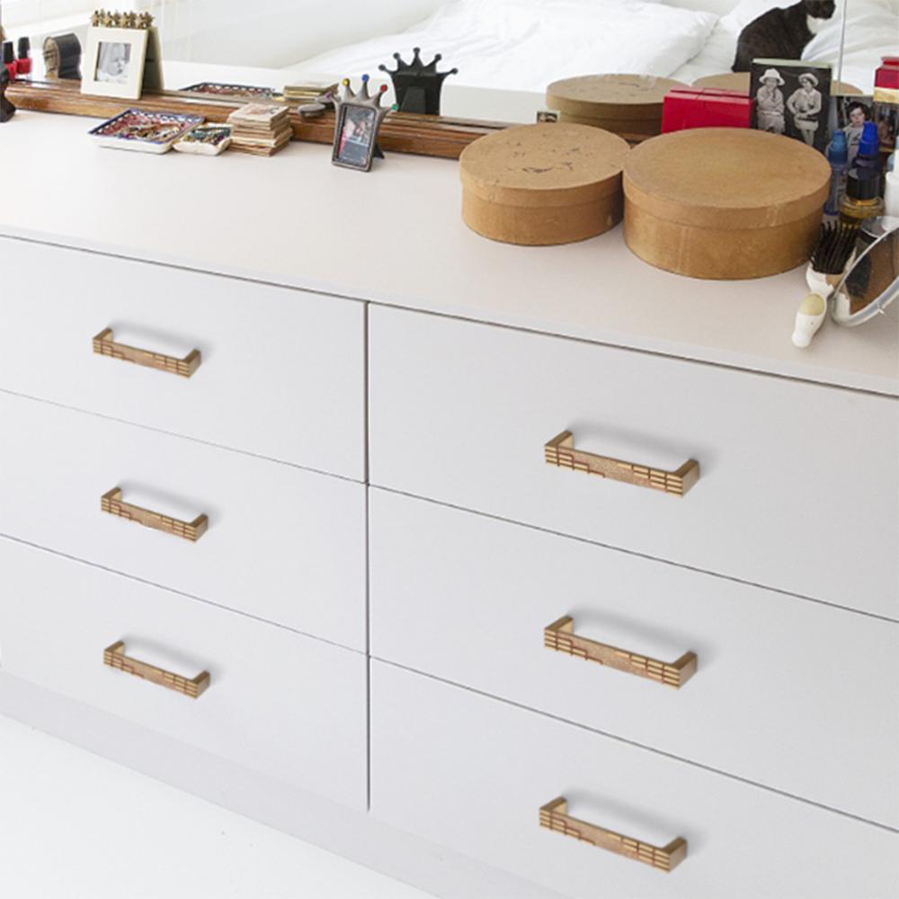 New Chinese Style Brass Drawer Pull 96mm Hole Centers C-Shaped Handle for Cabinet Wardrobe Cupboard