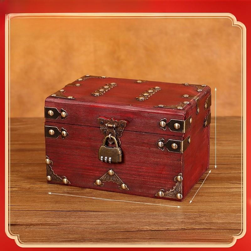 Wooden Tabletop Storage Box With Latch For Home Office Essentials