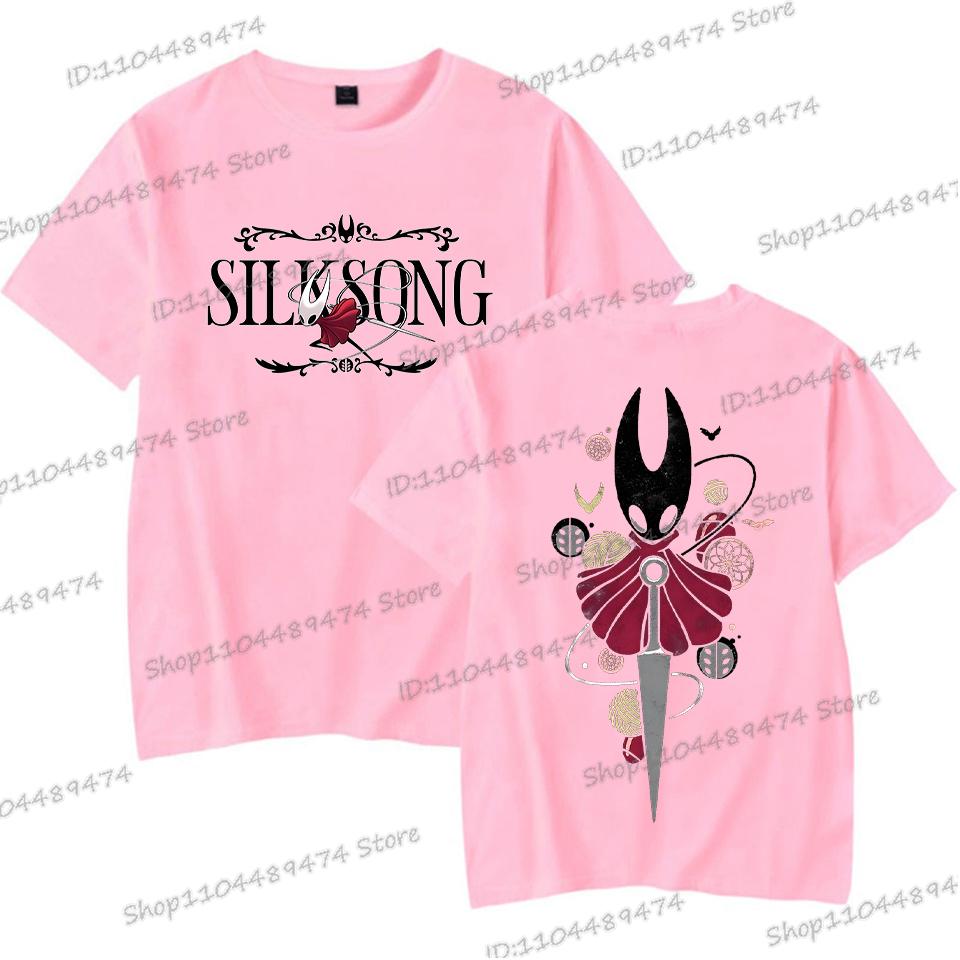 Hollow Knight Silksong Смешные Игровые Футболки Мужские Женские С Круглым Вырезом С Коротким Рукавом Y2K Топы Мультяшный Стиль Hollow Knight Унисекс Футболка