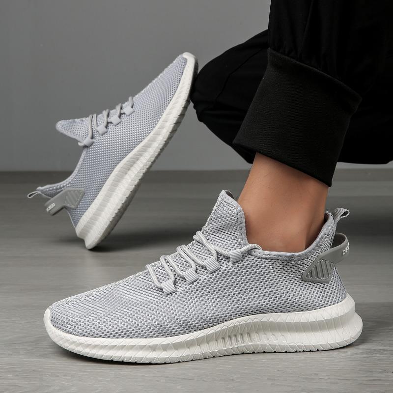 Новые модные мужские кроссовки из сетки, повседневная обувь на шнуровке, легкие, удобные, вулканизированные, теннисные, Zapatillas Hombre, большие