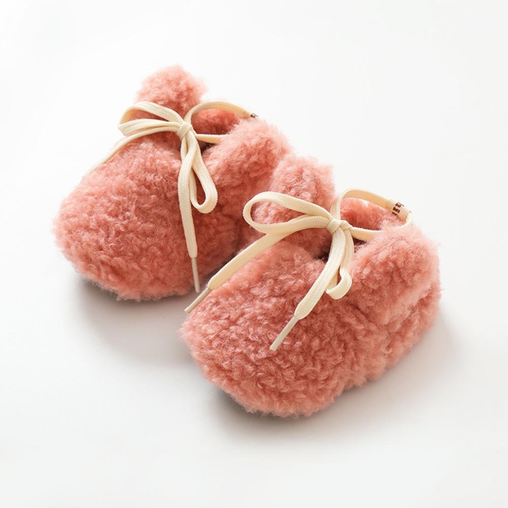 Soft Newborn Cotton Shoes Lamb Fleece Crib Boots Cute Baby Walking Shoes  Winter