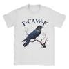 Черная ворона F-Caw-F Забавная черная птица Мужские хлопковые футболки Забавные футболки С круглым вырезом Футболка С коротким рукавом Одежда Подарок на день рождения
